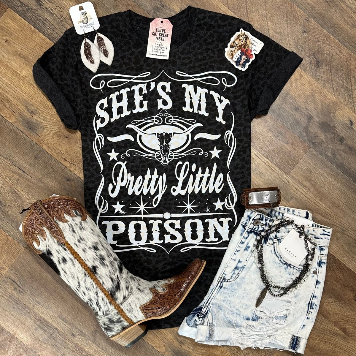 Leopard She’s My Pretty Little Poison | Country Concert Graphic T-Shirt