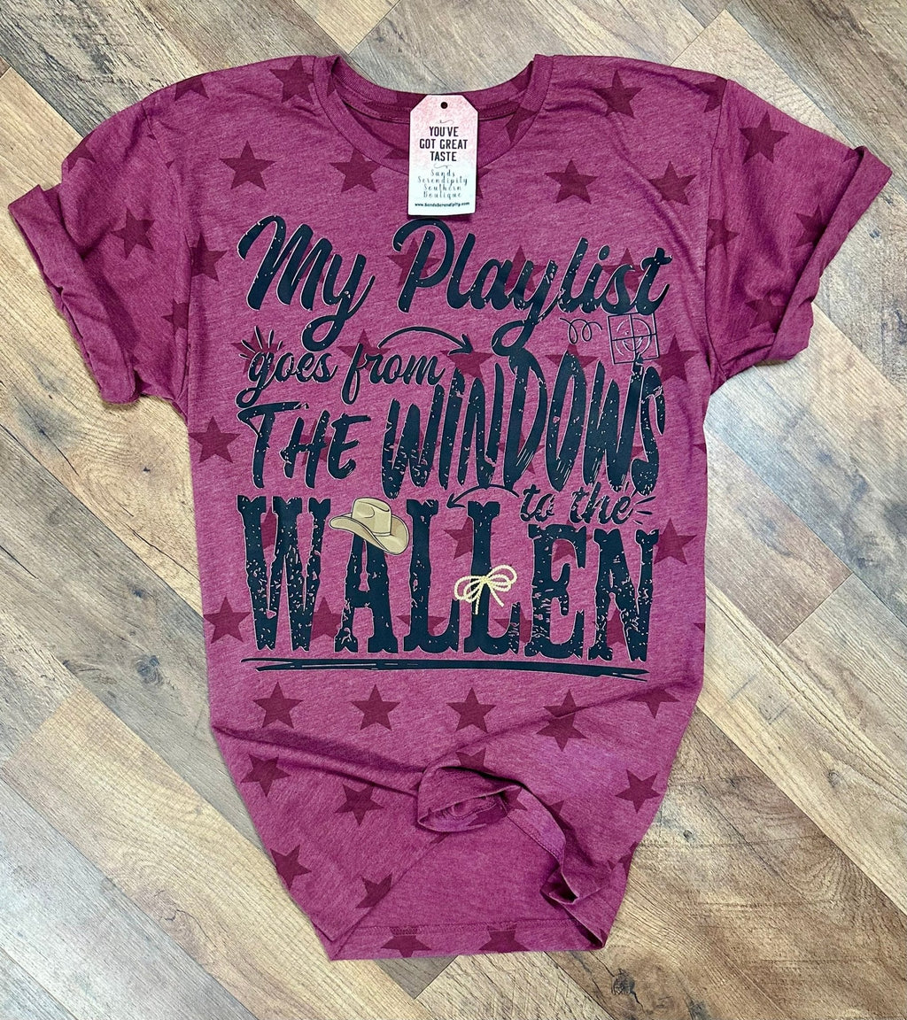 My Playlist Goes From The Window | Country Concert Graphic T-Shirt