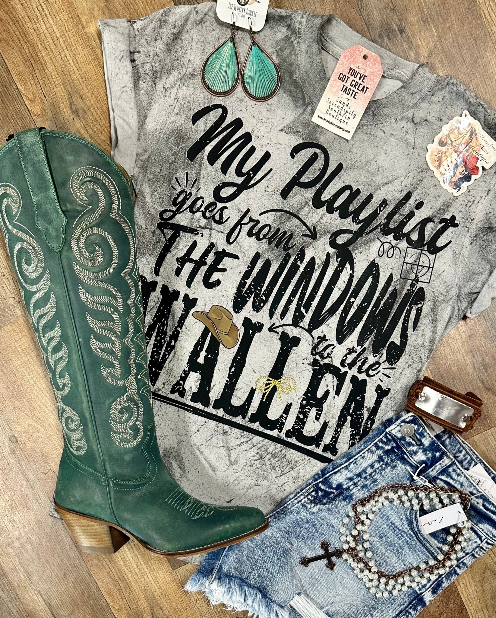 My Playlist Goes From The Window | Country Concert Graphic T-Shirt