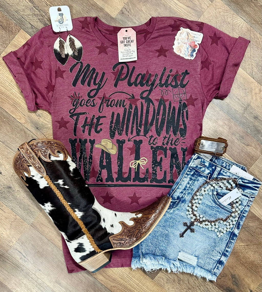 My Playlist Goes From The Window | Country Concert Graphic T-Shirt
