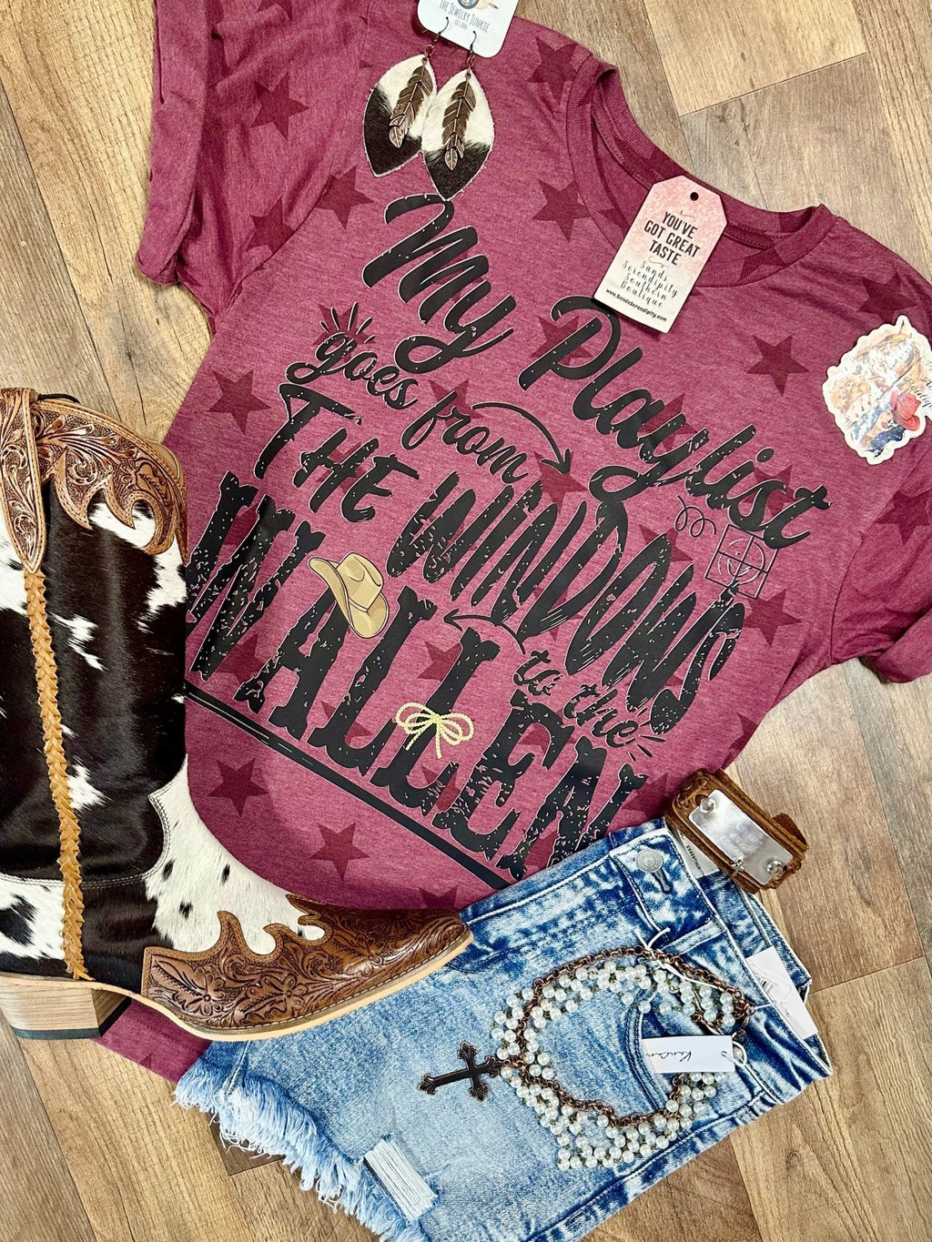 My Playlist Goes From The Window | Country Concert Graphic T-Shirt