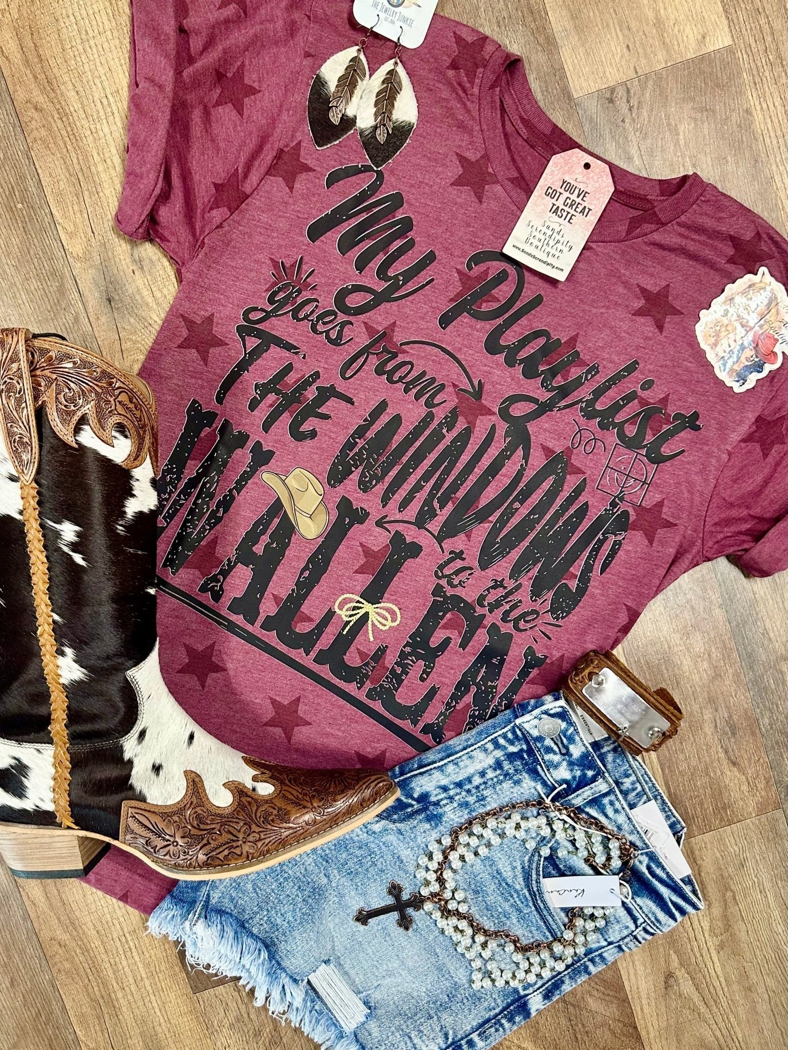 My Playlist Goes From The Window | Country Concert Graphic T-Shirt