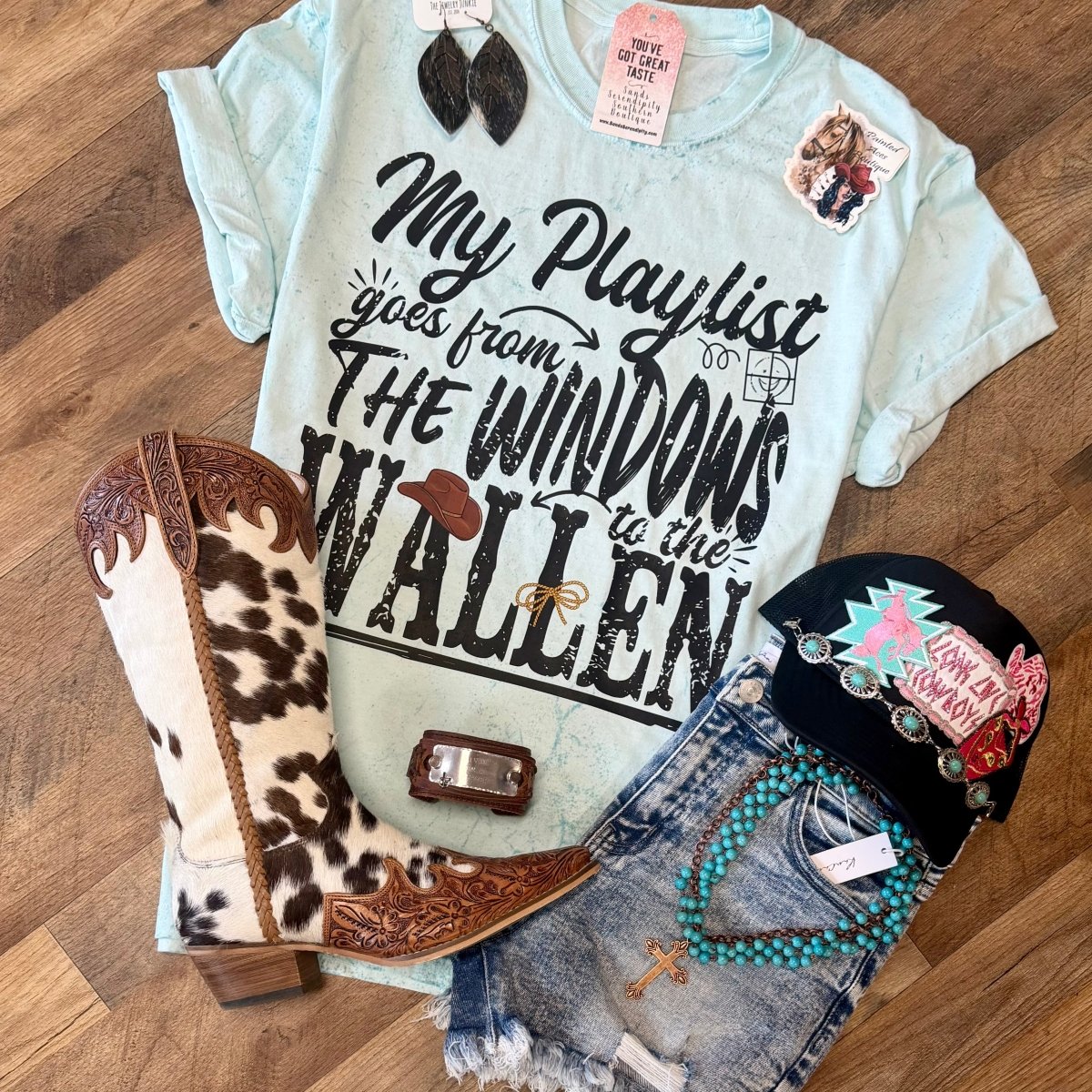 My Playlist Goes From The Window | Country Concert Graphic T-Shirt