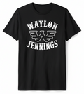 Waylon Jennings Outlaw Country Western Graphic Tee - Bella + Canvas 3001 Black Western Graphic Tee